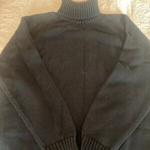 Lands' End Black Drifter Turtleneck Sweater, XL